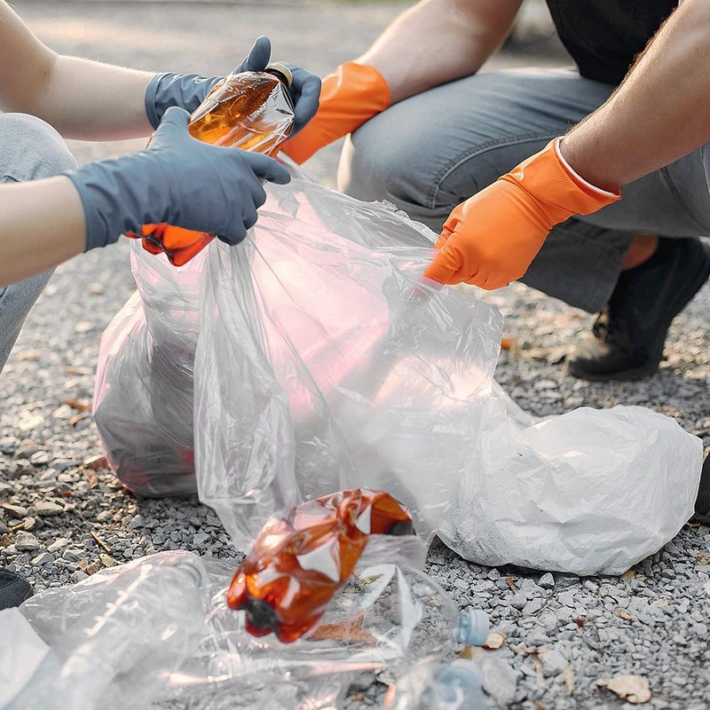 55 Gallon Clear Trash Bags, (50 Bags w/Ties) Large Clear