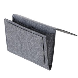 ZHENGZHIXINGNIU Bedside Storage Organiser Bedside Pocket Storage Holder Sofa Bedside Storage Bag with Water Bottle Holder Felt Bedside Home Sofa Desk Bed Storage Organizer Home Bed Rails (Dark Grey)