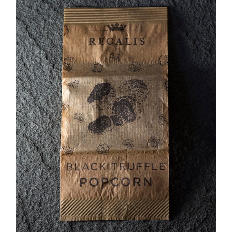 Regalis Microwavable Black Truffle Popcorn, Non-GMO Kernels, Real Black European