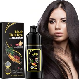 Champú De Color Para El Cabello, Champús De Colors Para El Cabello Teñido Instantáneo, Cobertura De Pelo Blanco 100%, Champú De Color Para El Cabellos Teñido 3 En 1, Colors Básico Adecuado Para Hombres Y Mujeres (Negro)