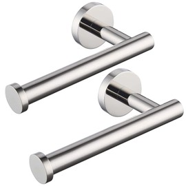WYLWLS Silver Bathroom Toilet Paper Holder Wall Mount,Sturdy Round Toilet Paper Roll Holder with Screw,Stainless Steel,Tissue Holder for Bathroom (2, Chrome)