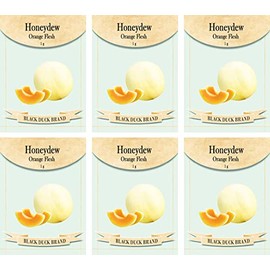 Set of 6 Vegetable Seed Packs - Create a Deluxe Garden - All Seeds are Heirloom - 100% Non-GMO (Melon Seeds Honeydew Orange Flesh)