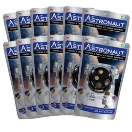 Astronaut Foods Freeze-Dried Ice Cream Sandwich, NASA Space Dessert, Cookies & Cream (12 Count)