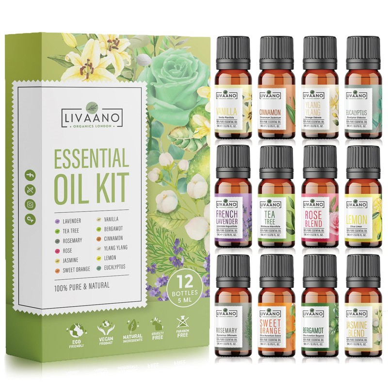 Livaano LIVAANO Essential Oils Set C 100% Pure Aromatherapy Oils