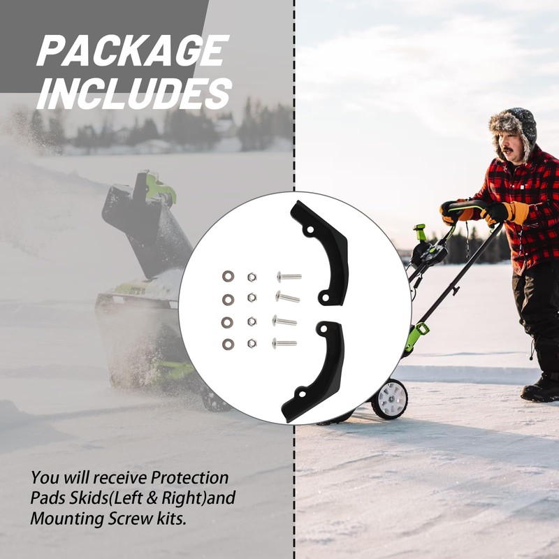 XTPTFABS Snow Thrower Blower Wear Pads Compatible with Greenworks Snow