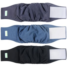 wegreeco Washable Dog Diapers - Washable Male Dog Belly Wrap - Pack of 3