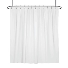 Polyester Shower Curtain Waterproof with Hooks Weighted Hem 200x200cm