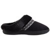 isotoner Women's Microsuede Sage Hoodback | Memory Foam Slippers, Black