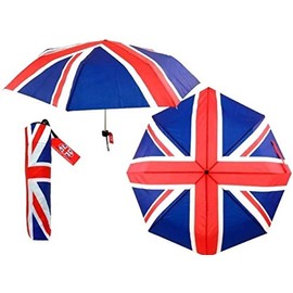 Union Jack Photogenic Tourist or General Commute Small Windproof Compact Umbrellas for Ladies and Men Unisex
