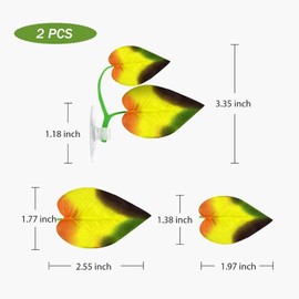 ToppetPro [2Pack] Upgraded Twin Beta Leaf Bed Fish Resting Leaf Betta Hammock Beta Tank Decorations Aquarium Plants Betta Fish Accessories for Small Tank [Yellow]
