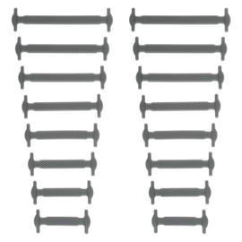 WLLHYF No Tie Shoe Laces Stretchy Silicone Elastic Lazy Shoelaces Rubber Flat Shoe Ties One Size Fits All Kids Adults (Grey)