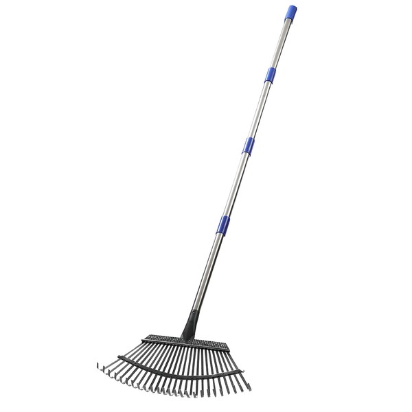 Garden Rake Leaf, 1.1" Diameter Pole & 6 FT Tall