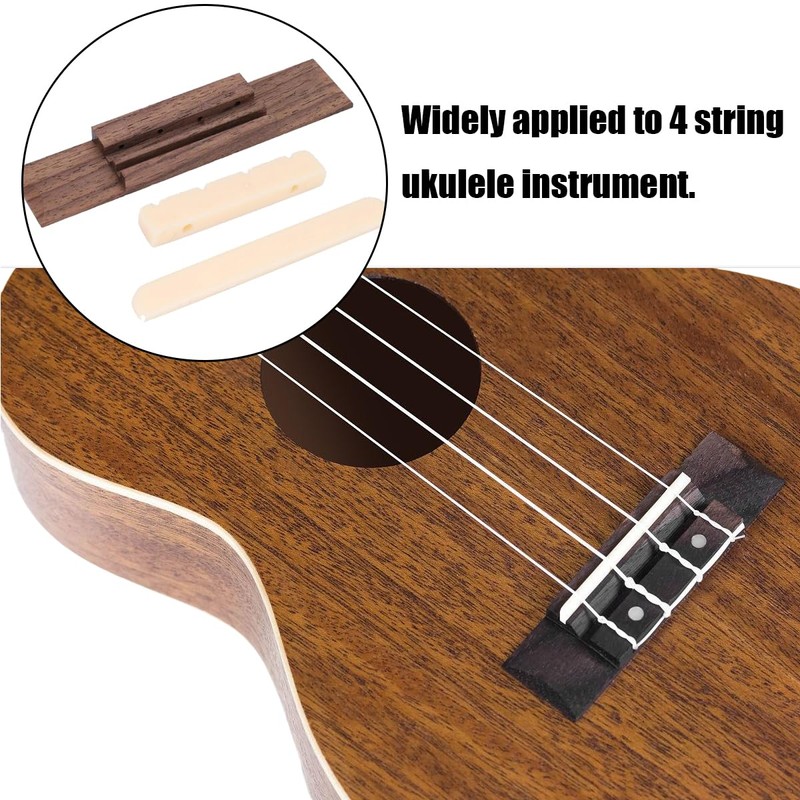 Rosewood Ukulele Bridge Nut and Saddle - 4 String Ukulele
