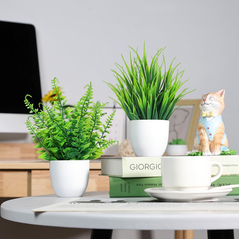 4 Pcs Fake Plants Small Faux Plants for Bathroom Decor
