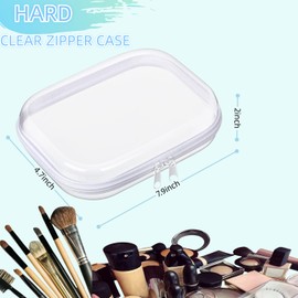 Rdttlv Clear Hard Plastic Zipper Case,2Pcs clear zipper case，Professional-Grade Plastic Clear Zipper Pencil Case, Toiletry Pouch, Travel Organizer, Cosmetic Bag, Toy Storage Bins (2PCS-M)