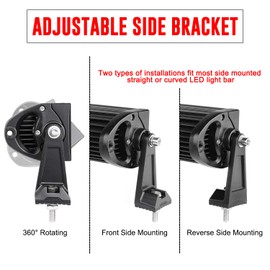 Wayup Light Bar Mounts Brackets LED Light Bar Mounting Brackets Universal Side Mount Bracket Kit for Truck Off Road - 2 Pack