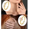MJust 8Pcs 14K Gold Rings for Women-Triple Band Rings Danity