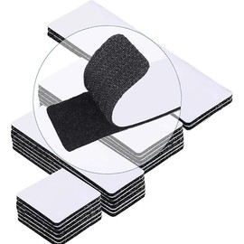 20 Sets Heavy Duty Adhesive Hook and Loop Strips, 6x2, 4x2, 4x1, 2x2 Inches Strong Double-Sided Fasteners for Home, School, Office, and Classroom Use, Black Interlocking Tape