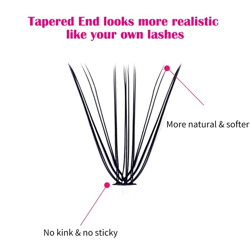 Individual Cluster for Eyelash Extension, 20D, 0.07, D-curl, 15mm, Individual