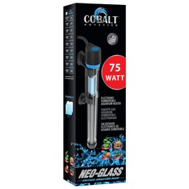 Cobalt Aquatics Neo-Glass Aquarium Heater, 75W (up to 20 gal) | Fully Submersible with Digital Thermostat | Freshwater and Saltwater Aquariums