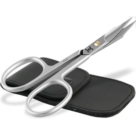 Nail Scissors Cuticle Scissors Combination Manicure Pedicure Scissors Stainless Steel with Extra Sharp Cut in Case (Nail Scissors with Tower Tip 9 cm + Case)
