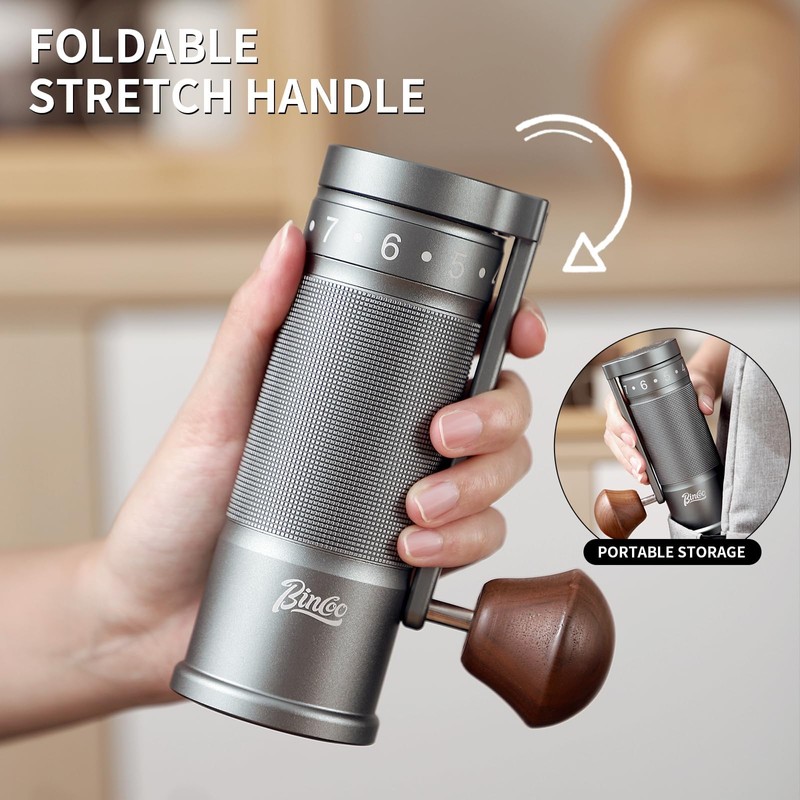 Bincoo Foldable Manual Coffee Grinder with External Adjustable Setting,Coffee Bean