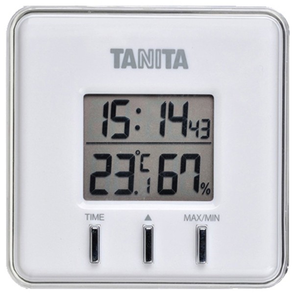 タニタ デジタル温湿度計 置き掛け両用タイプ/マグネット付 ホワイト TT-550-WH