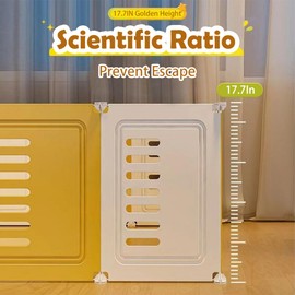 Small Animal Playpen, Guinea Pig Cages, Puppy Dog Playpen, Pet Playpen, Rabbit Bunny Indoor Fence Pen Enclosure, Thickening Plastic Playpen,18X14 Inch, 10Panels