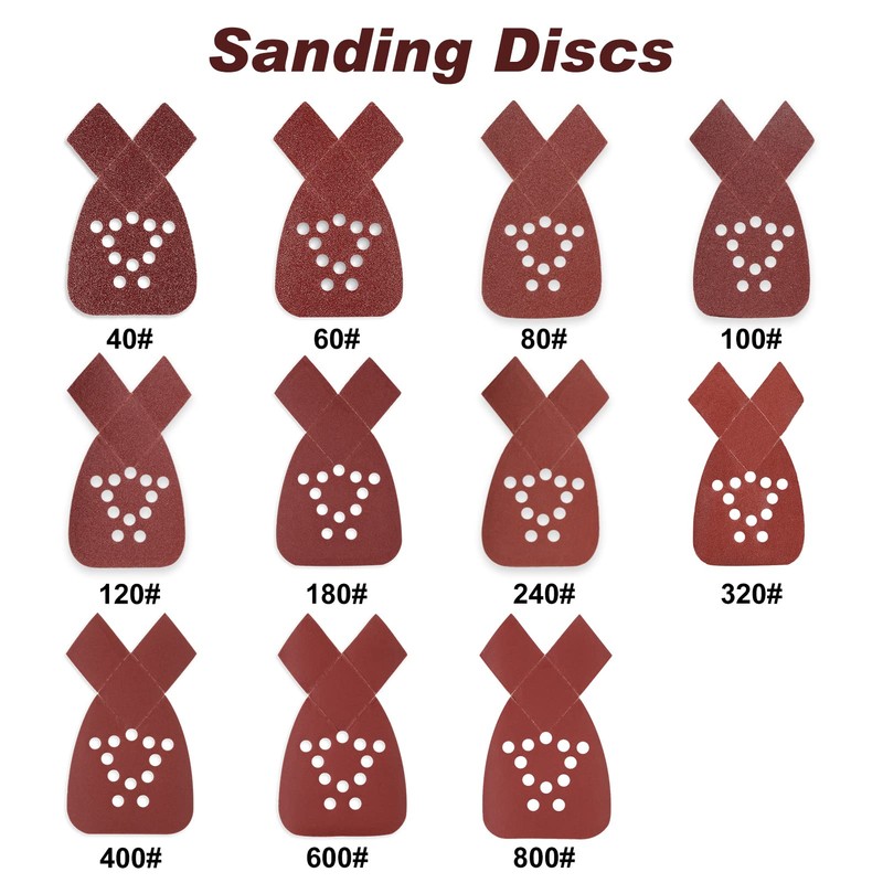 LEONTOOL 20 Pcs Mouse Sander Sandpaper 80 Grit 12 Hole