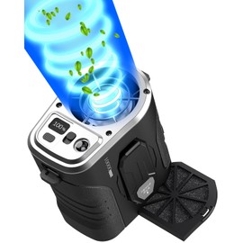 Yinken Portable Fan 10000mAh Rechargeable, Mini Waist Fan With Max 24H Working Time,5 Speeds 15000RPM Strong Airflow,for Outdoor, Jobsite, Farms, Traveling, Fishing,Office workers,gardening