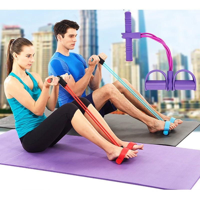 Itian Home Fitness Resistance Bands Foot Pedal Exerciser Bodybuilding Expander