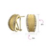 Matte Hammered Shrimp Half Hoop Earrings For Women Cubic Zirconia