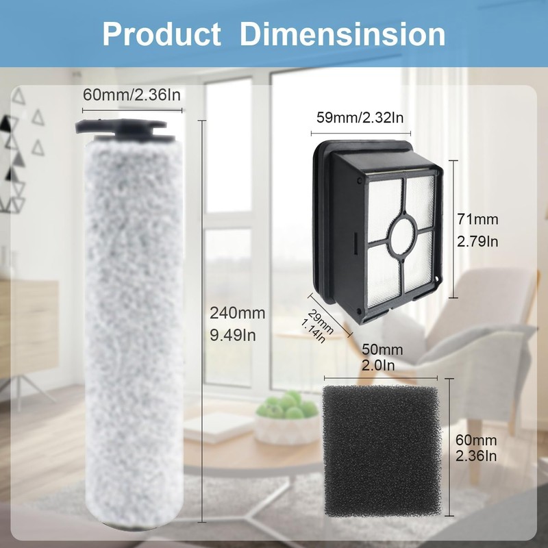 Laukowind Replacement Brush Roller Filt-er Set For Bissell HF3 3649A