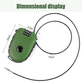 Combination Lock, 4 Digit Padlock, Small for Suitcases and Bicycles, Luggage Lock, Portable, Combination Lock, Mini, Suitcase Lock with Retractable Wire, Suitcase Lock, Combination Lock, Green, Pack
