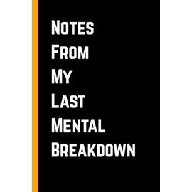 Notes From My Last Mental Breakdown: Funny Lined Journal - 6 x 9 Work Stress Relief Gag Gift for Coworkers, Adults, and Office Teams