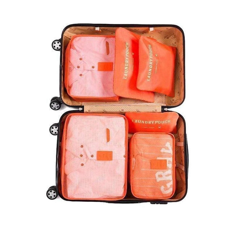Go2buy 6pcs Travel Luggage Organizer Set Backpack Storage Pouches Suitcase