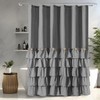 Seasonwood Grey Shower Curtain Ruffle Shower Curtain with Button 72