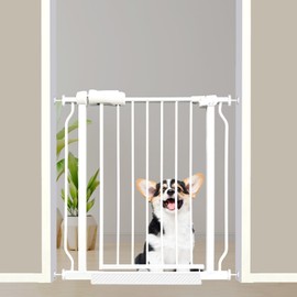 29-34 Inch Baby Gate for Stairs Pet Dog Gate for Doorways Indoor Pressure Mounted No Drill Safety Child Gates for Kids or Pets Auto Close Pet Gates White