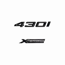 for 4 Series Gloss Black Emblem 430i+XDrive Number Letters Rear Trunk Badge