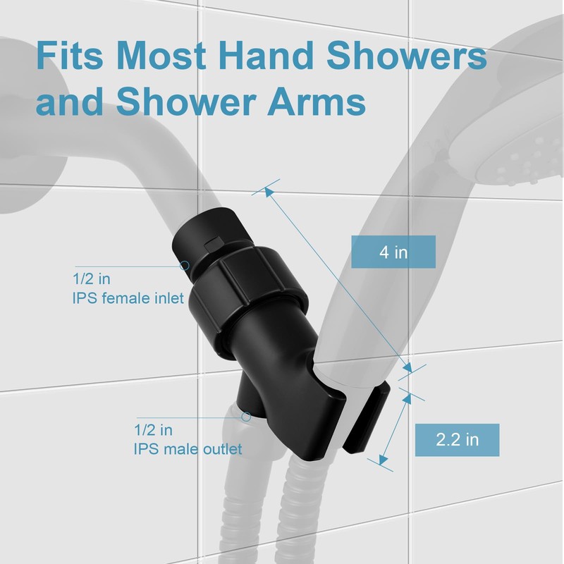 OFFO Shower Head Holder with Solid Metal Ball for Handheld