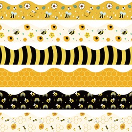 Abilat 84Ft Classroom Bulletin Board Borders 78 Sheets Classroom Decorations for Bee Yellow Black Honeycomb Border Strips for Home School Office Decorations Back to School Supplies