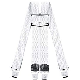 Decalen Men's Braces with 4 Strong Clips x Shape Long One Size Fits All Different Colours -