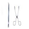 1+1 Stainless Steel Meat Tongs Kitchen Pasta Cooking Tweezers Triangle
