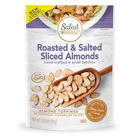 Salad Pizazz Almond Toppings, Oven Roasted Sea Salt, Snack Mix and Salad Topping, Non-GMO, All-Natural, Resealable Bag, 3.25 Oz