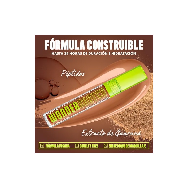 NYX Professional Makeup, Wonder Snatch, Corrector líquido para rostro, 24h