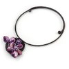 Avalaya Purple Shell Flower Flex Wire Necklace/ 40cm L/Adjustable