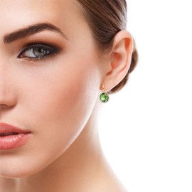 925 Ohrringe Rosegold Grün Kristalle Peridot Sterling Silber vergoldet NOBEL SCHMUCK