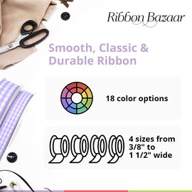 Ribbon Bazaar Taffeta Gingham Check 7/8" Navy 25yd 100% Polyester Ribbon