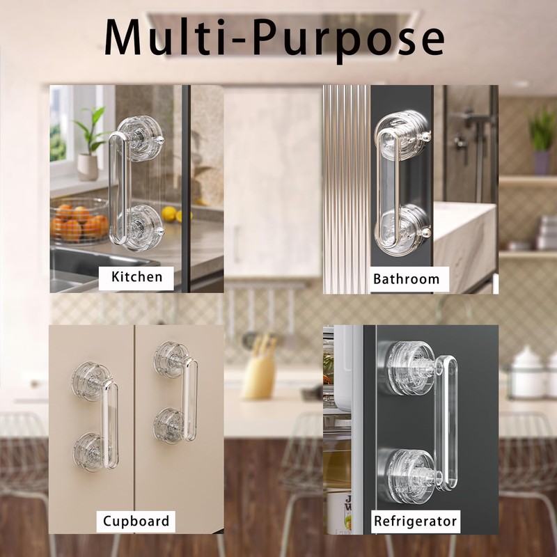 Transparent Non-Piercing Suction Grab Bar Heavy-Duty Waterproof Safety Handle for