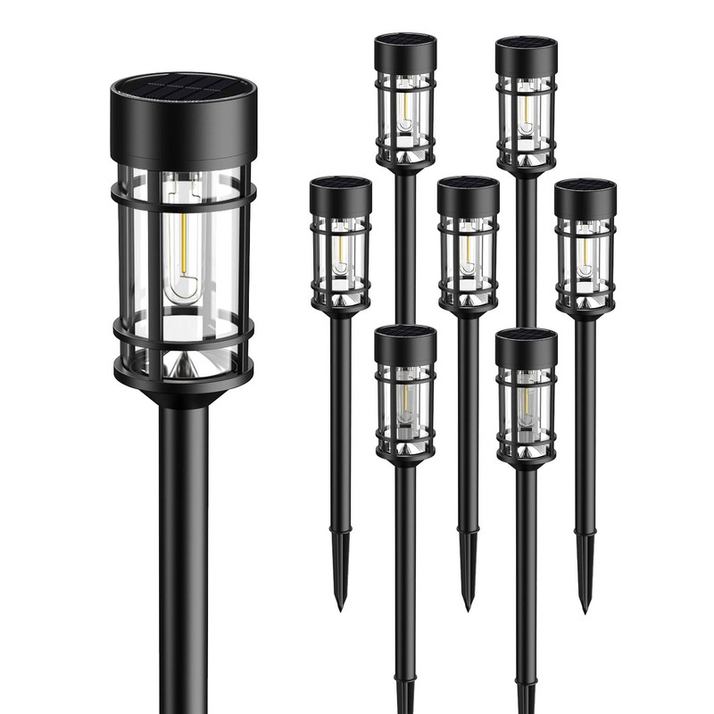 ILANCK Solar Lights Outdoor Waterproof, 8 Pack Solar Pathway Lights